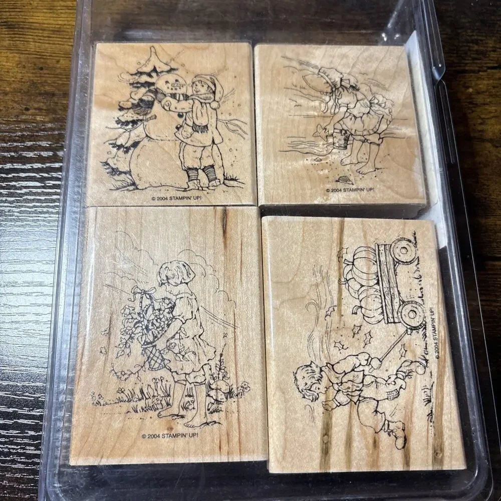 Stampin’ Up Rubber Wood Stamp Set FOUR SEASONS Crafts Scrapbooking 2004